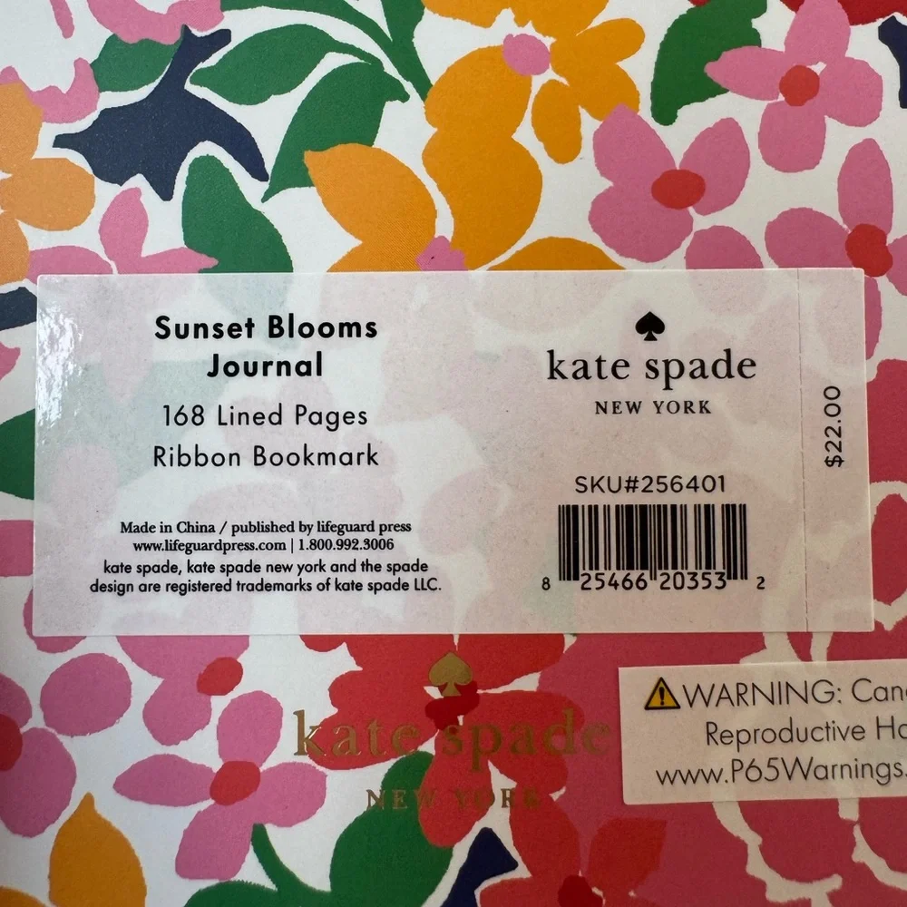 Kate Spade Sunset Blooms Journal and Colorblock Pen Set